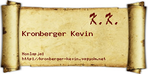 Kronberger Kevin névjegykártya